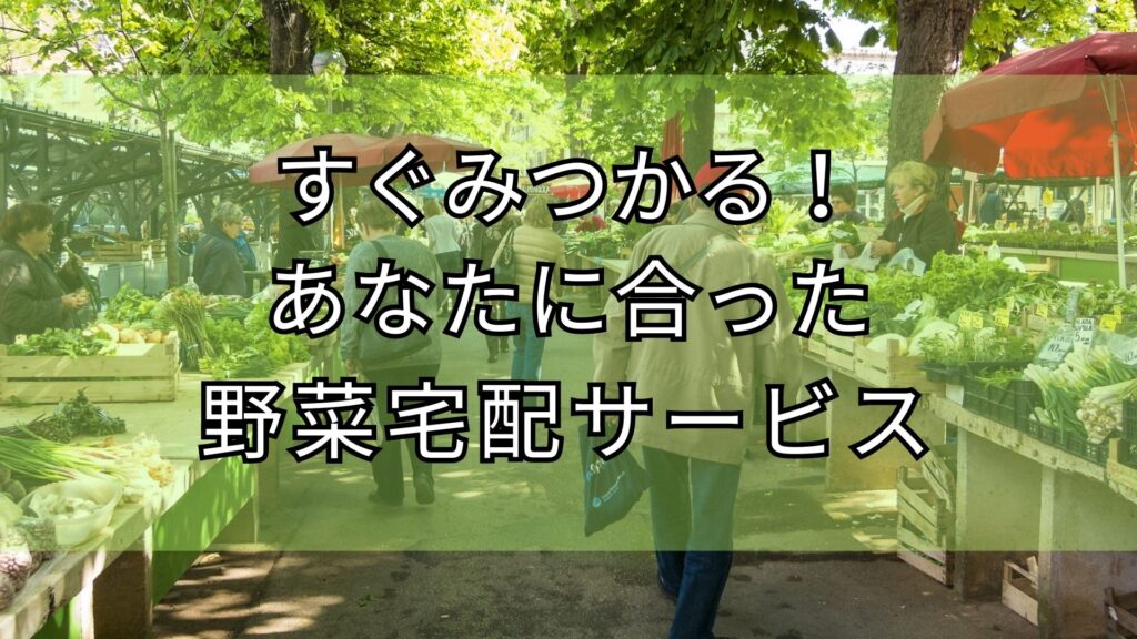 野菜宅配サービス　こだわってよかった選び方