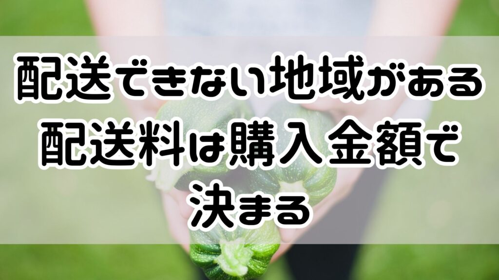 送料は購入金額で決まる　配送できない地域