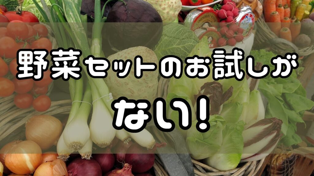 ココノミ　野菜セットのお試しがない！